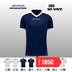 10 x Givova unisex marškinėliai Revoliution